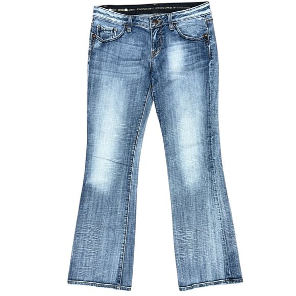 EUC Women's REROCK for EXPRESS Bootcut Low Rise Mid Wash Jeans | Size‎ 8R - Picture 2 of 11